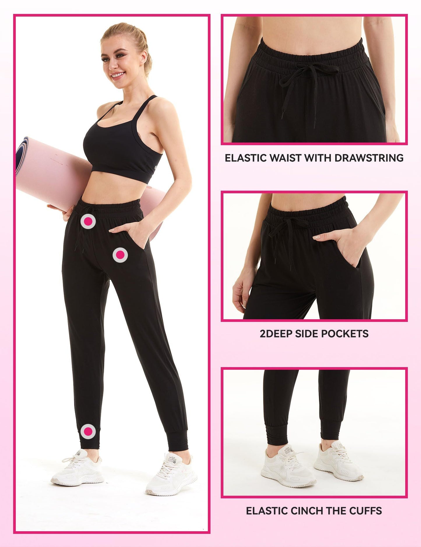 Sweatpants - Cropped New 3 Pairs Of Black